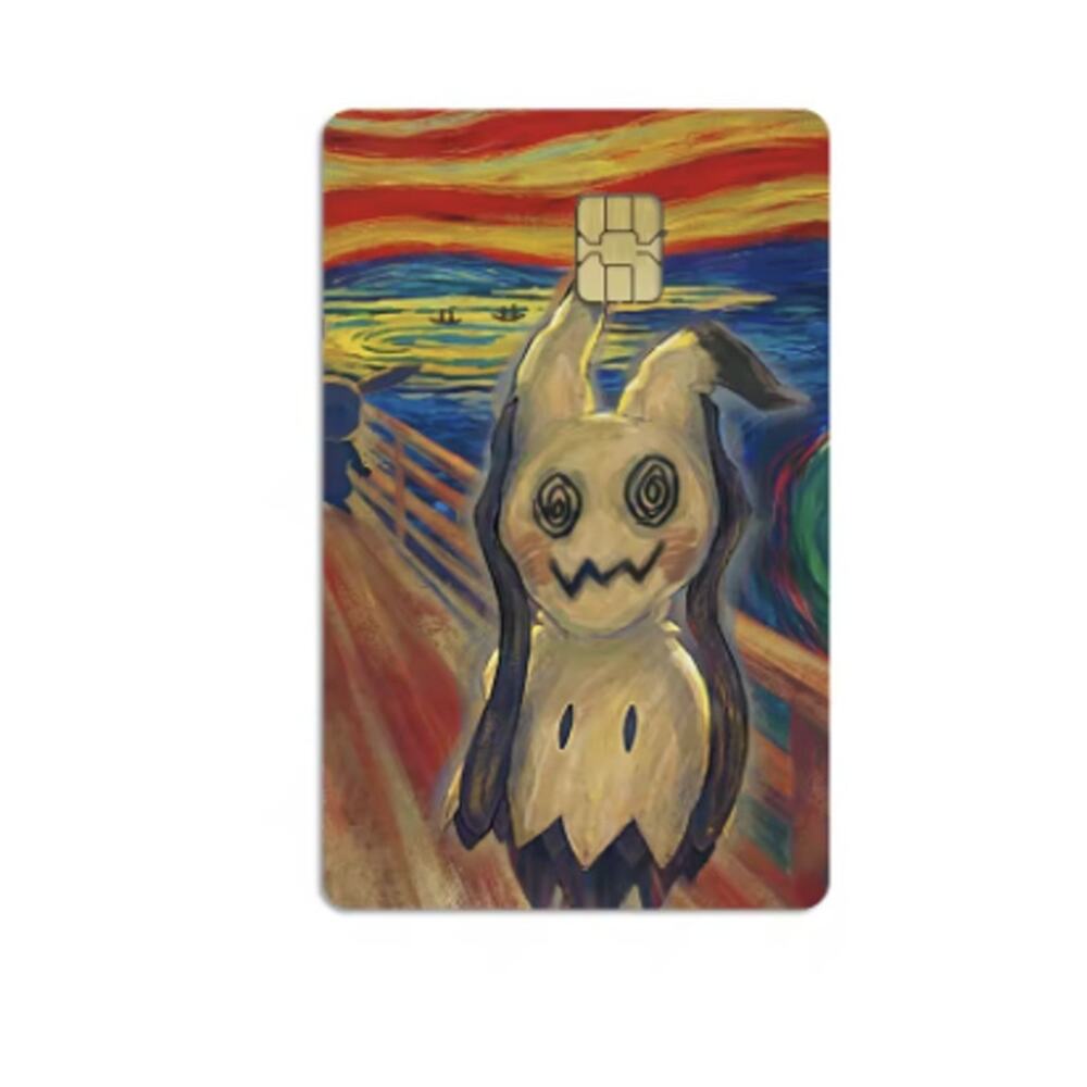New Mimikyu The Scream Matte Credit Card Skin/Sticker, Space for Small Chip